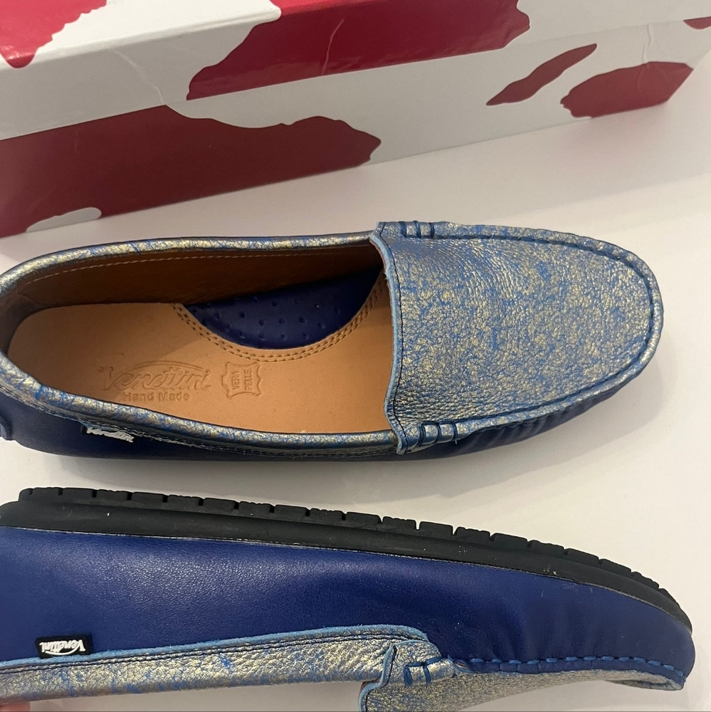 Venettini Girls Size 36 (US 4.5) Blue Loafer Shoes - Picture 5 of 5